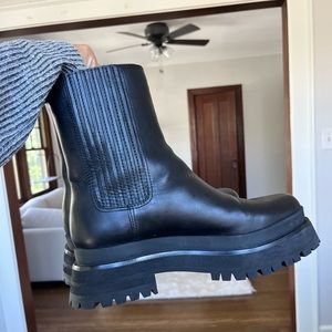 Loeffler Randall Toni Black Platform Boots Size 8